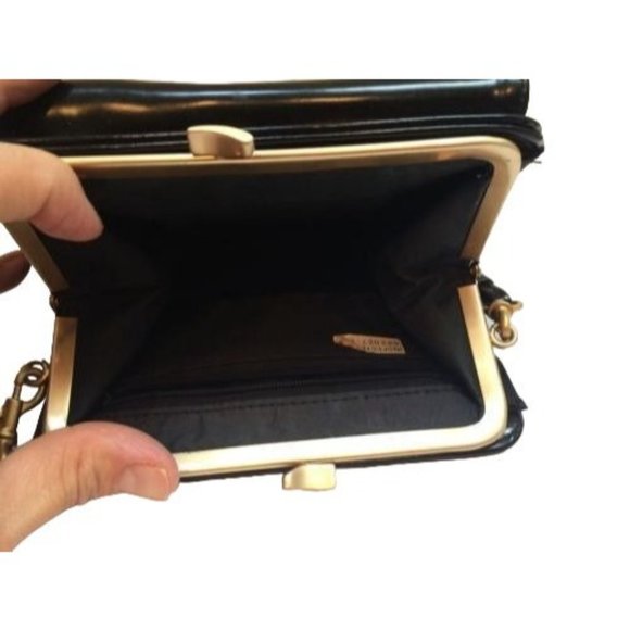 Rosetti Faux Leather Vinyl Handbag Shoulder Small Black Bag Crossbody Organizer - Picture 7 of 9